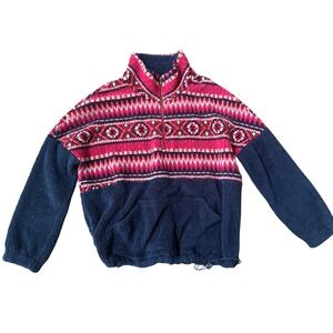 Anthropologie Entro Aztec Quarter Zip Pullover Womens Size L